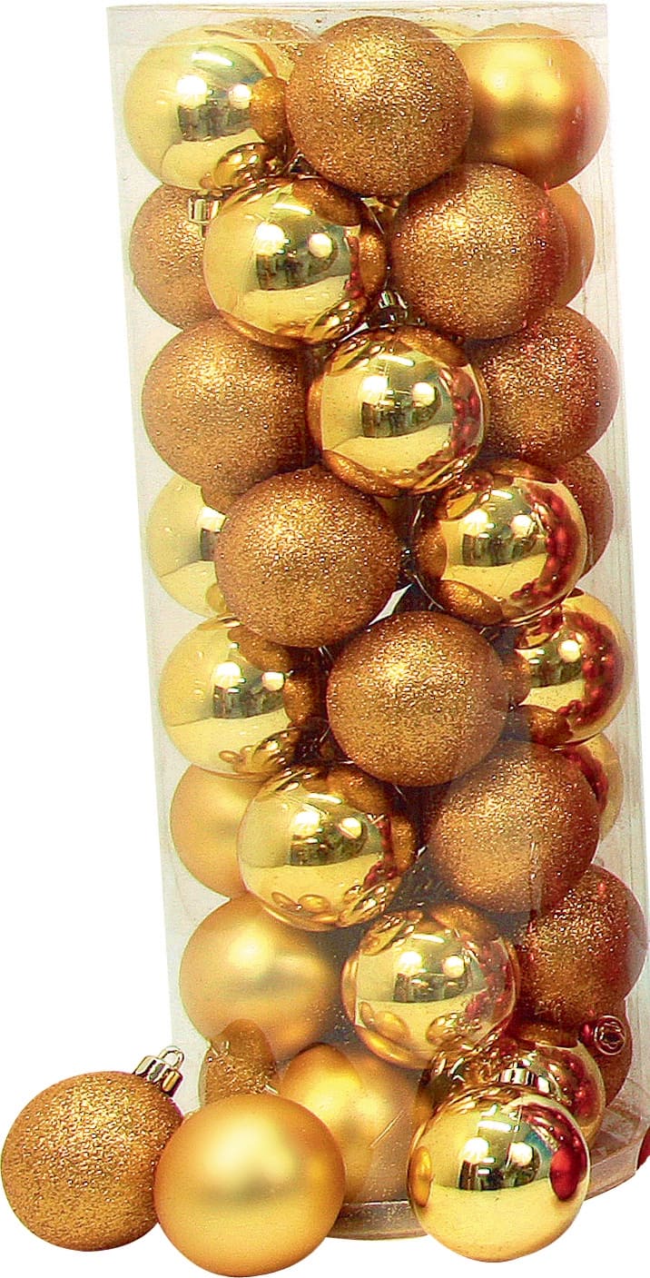 GIOCOPLAST NATALE - CIL. 40 SFERE PLASTICA D.60 ORO, MET. MAT. GLITTER