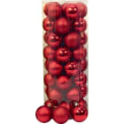 GIOCOPLAST NATALE - CIL. 40 SFERE PLASTICA D.60 ROSSO, MET. MAT. GLITTER
