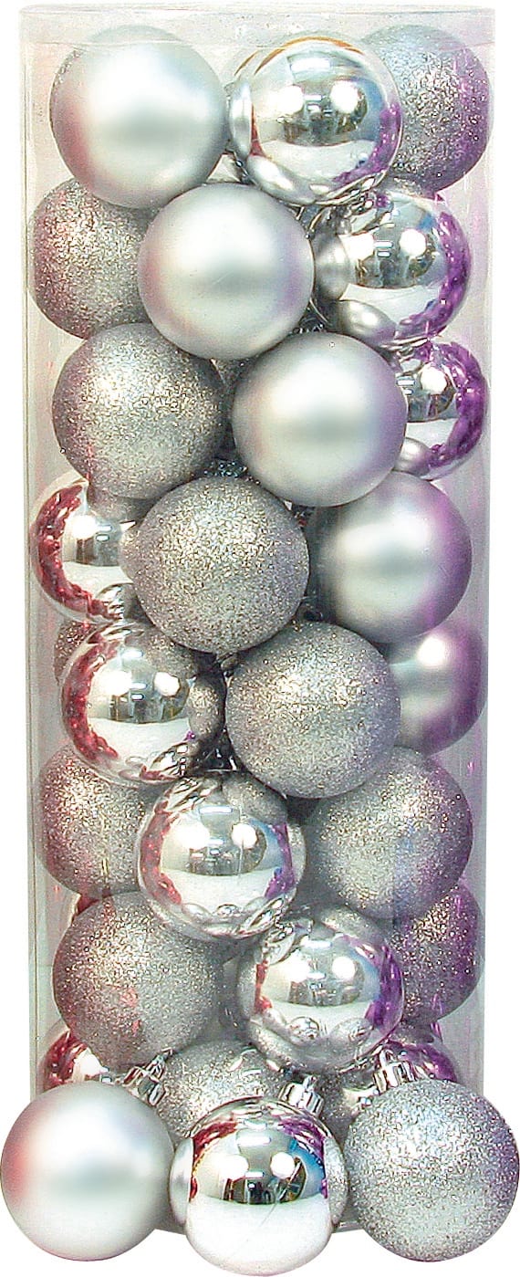 GIOCOPLAST NATALE - CIL. 40 SFERE PLASTICA D.60 ARG., MET. MAT. GLITTER