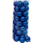 GIOCOPLAST NATALE - CIL. 40 SFERE PLASTICA D.60 BLU, MET. MAT. GLITTER
