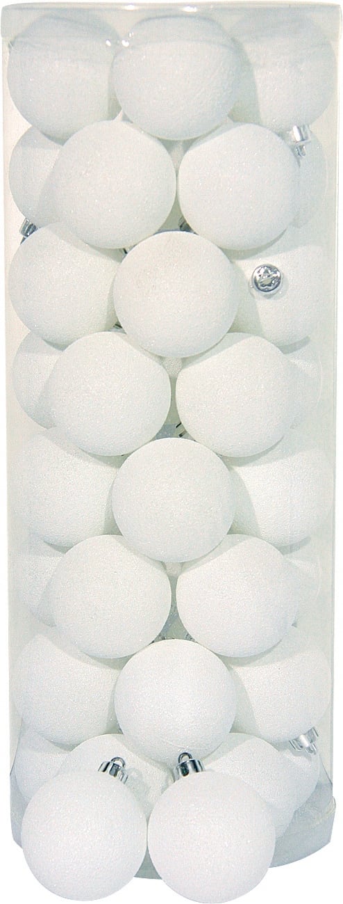 GIOCOPLAST NATALE - CIL. 40 SFERE PLASTICA D.60, BIANCO GLITTER