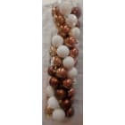 GIOCOPLAST NATALE - CIL. 55 SFERE PLASTICA D.50, BIANCO/MARRONE, MET. MAT. GLITTER