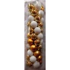 GIOCOPLAST NATALE - CIL. 55 SFERE PLASTICA D.50, ORO/BIANCO,MET. MAT. GLITTER