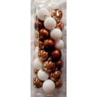 GIOCOPLAST NATALE - CIL. 40 SFERE PLASTICA D.60 BIANCO/MARRONE,MET. MAT. GLITTER
