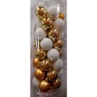 GIOCOPLAST NATALE - CIL. 40 SFERE D.60 ORO/BIANCO,MET. MAT. GLITTER