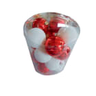 GIOCOPLAST NATALE - CIL. 20 SFERE PLASTICA D80., BIANCO/ROSSO,MET. MAT. GLITTER