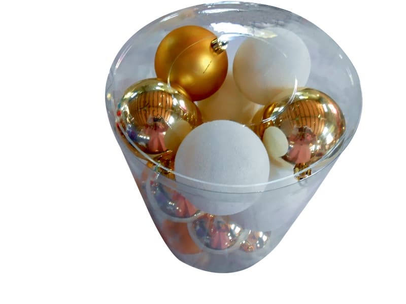 GIOCOPLAST NATALE - CIL. 20 SFERE D80., ORO/BIANCO,MET. MAT. GLITTER