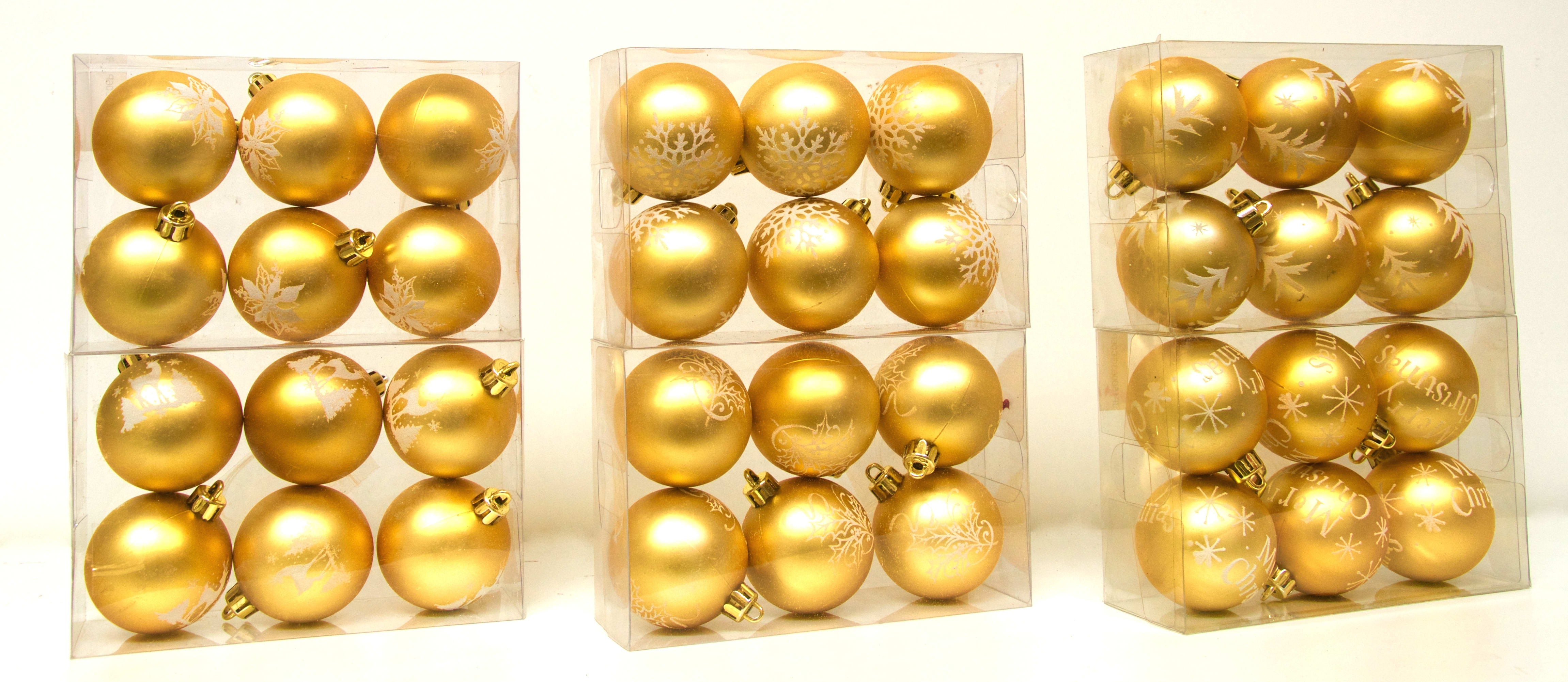 GIOCOPLAST NATALE - SCAT. 6 SFERE PLASTICA ORO D.60 6 DEC. ASS.