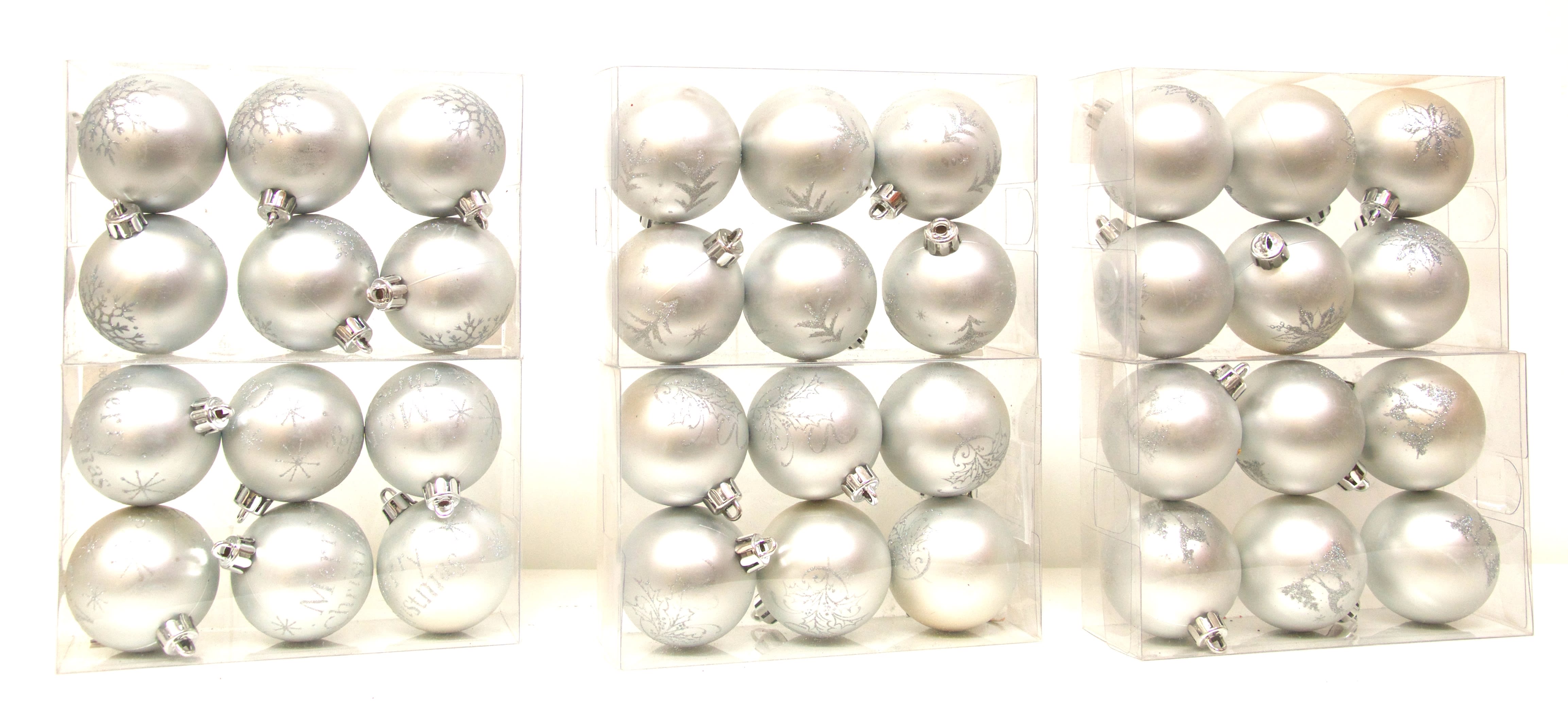 GIOCOPLAST NATALE - SCAT. 6 SFERE PLASTICA ARGENTO D.60 6 DEC. ASS.