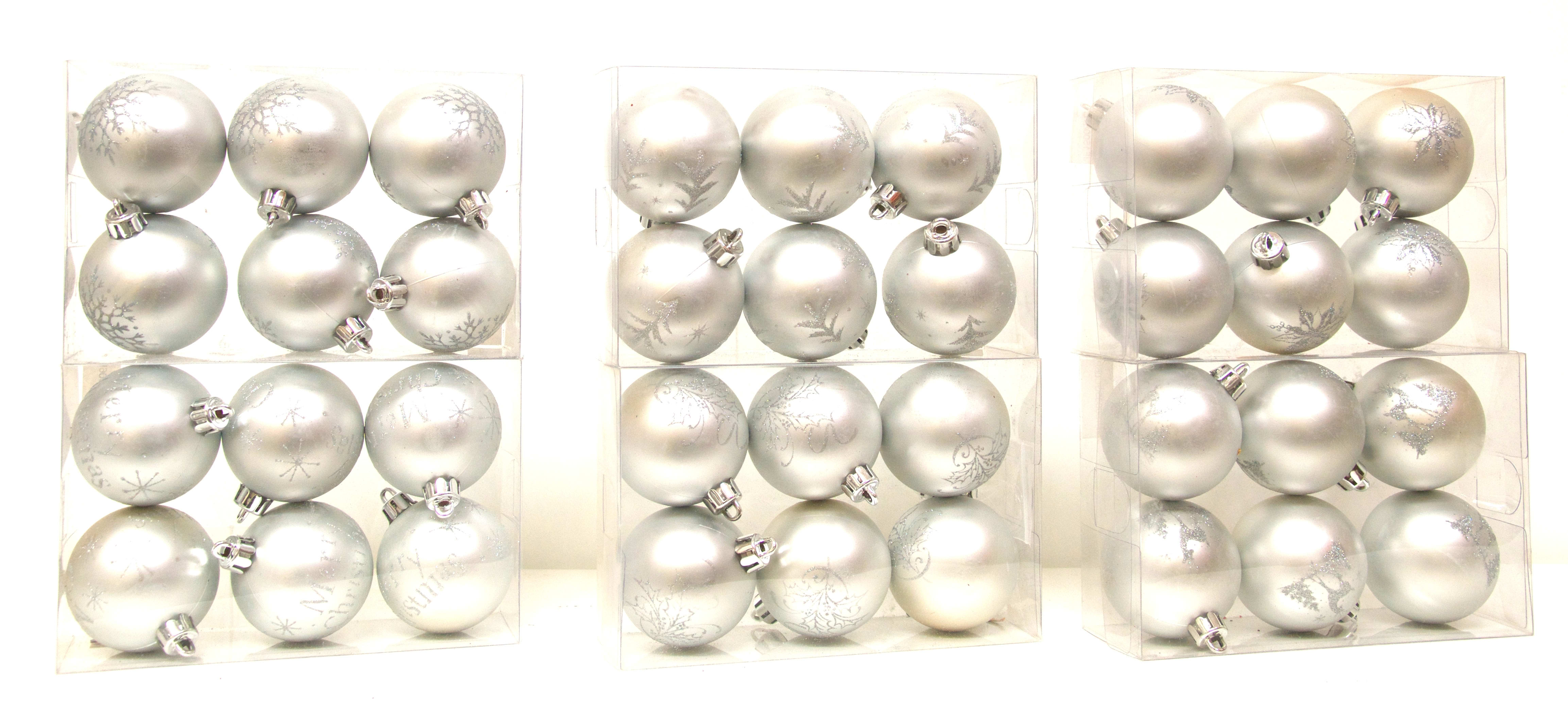 GIOCOPLAST NATALE - SCAT. 6 SFERE PLASTICA ARGENTO D.60 6 DEC. ASS.