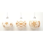 GIOCOPLAST NATALE - SFERA PLASTICA D. 70 DECORATA BIANCO/ORO IN DISPLAY DA 20 PZ 43015359