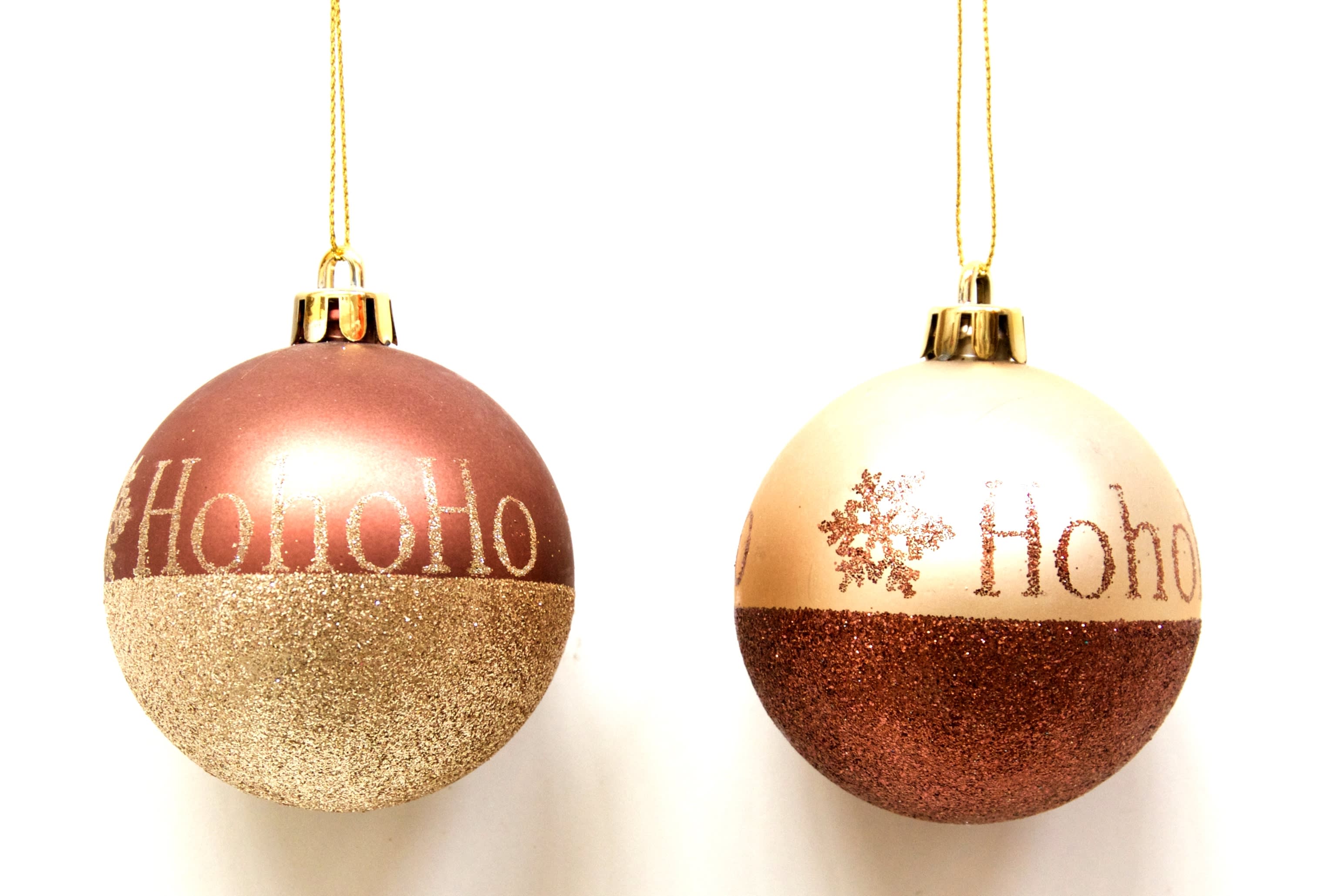 GIOCOPLAST NATALE - SFERA PLASTICA D. 70 HALF GLITTER MARRONE/CHAMPAGNE IN DISPLAY DA 20 PZ