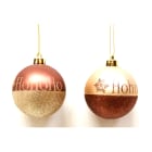 GIOCOPLAST NATALE - SFERA PLASTICA D. 70 HALF GLITTER MARRONE/CHAMPAGNE IN DISPLAY DA 20 PZ