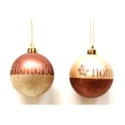 GIOCOPLAST NATALE - SFERA PLASTICA D. 70 HALF GLITTER MARRONE/CHAMPAGNE IN DISPLAY DA 20 PZ