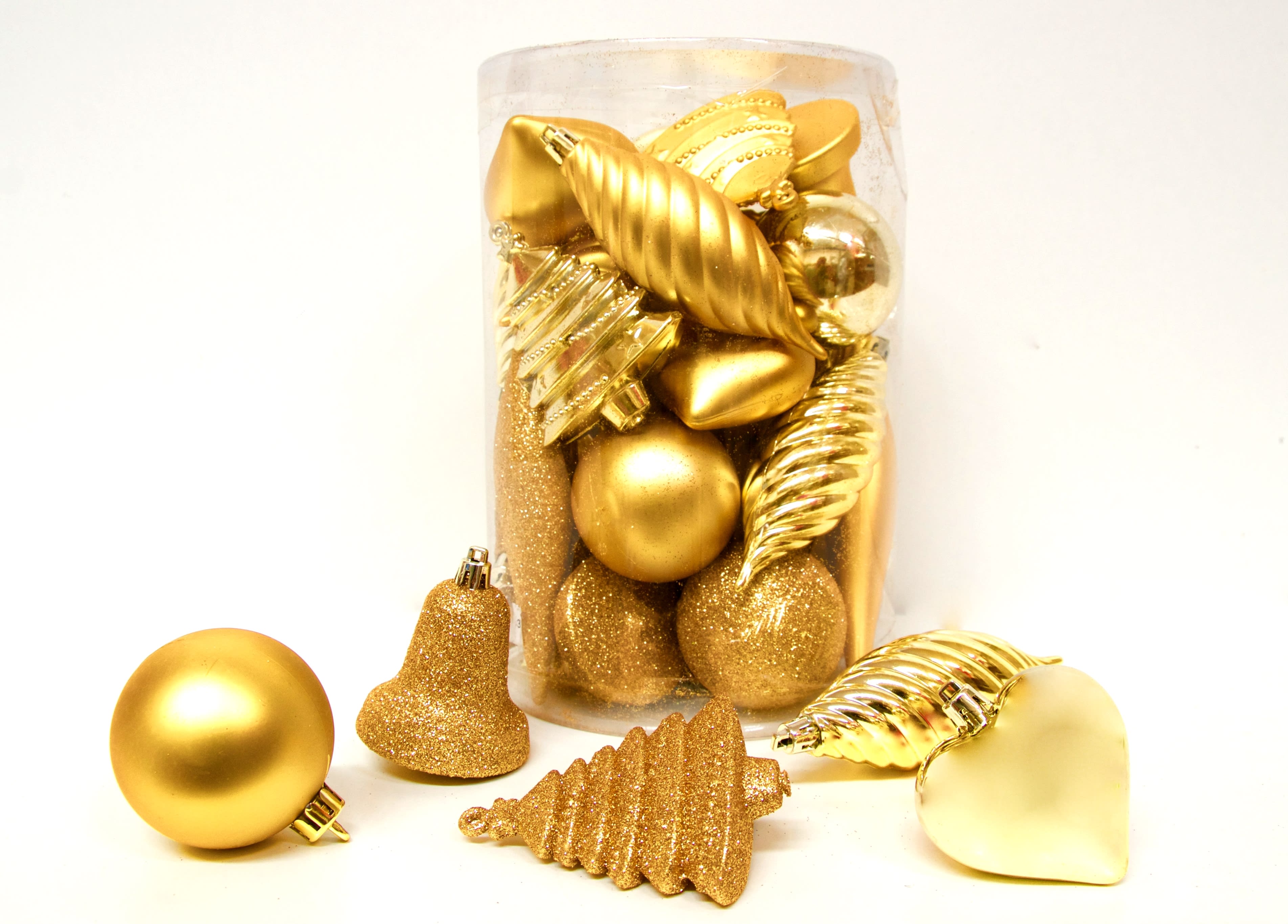 GIOCOPLAST NATALE - CILINDRO 30 DECORAZIONI ASS ORO