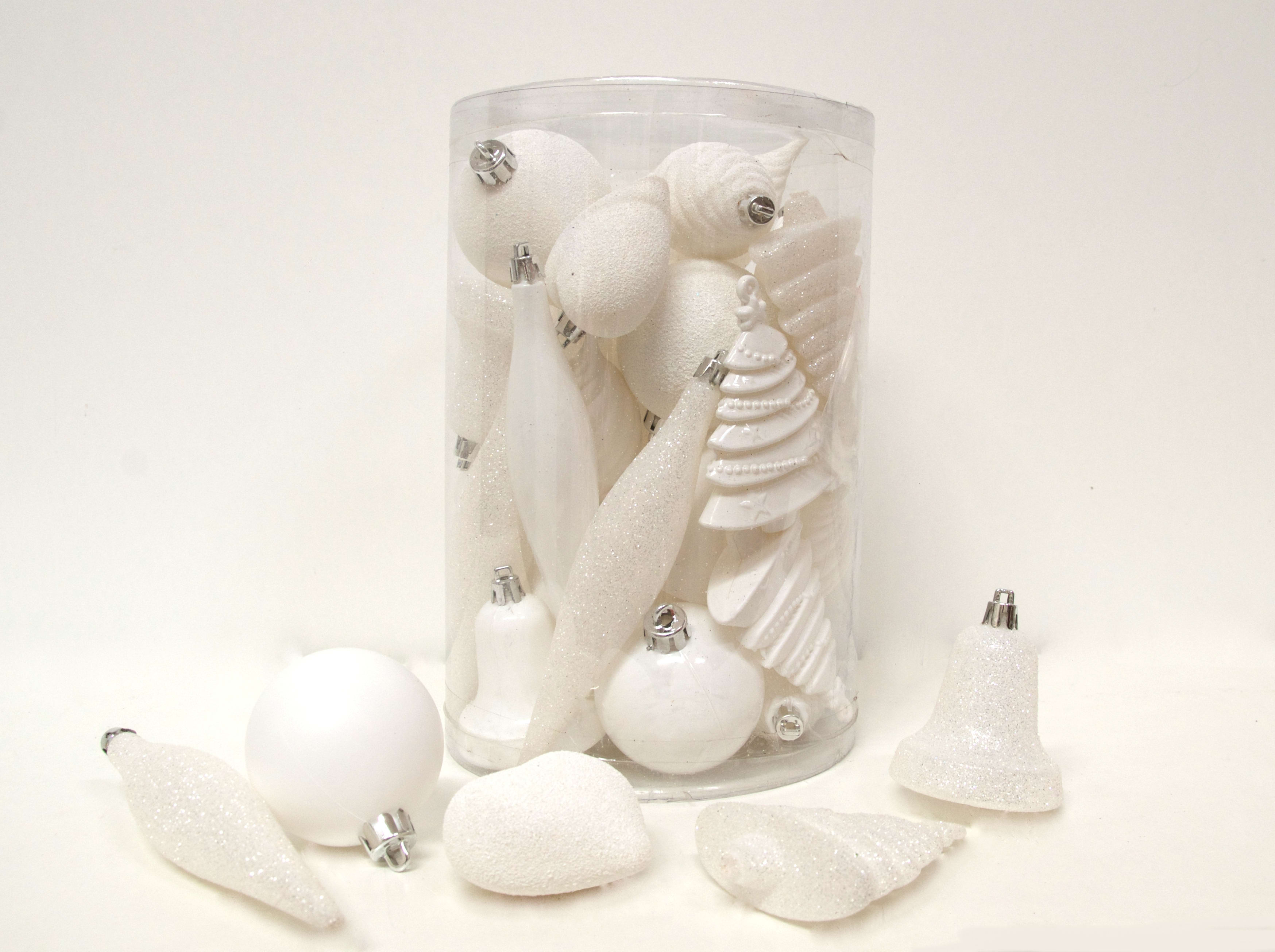 GIOCOPLAST NATALE - CILINDRO 30 DECORAZIONI ASS BIANCHE