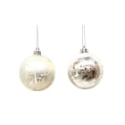 GIOCOPLAST NATALE - SFERA PLASTICA D. 7 CM ARGENTO ANTICATA, IN DISPLAY DA 20 PZ