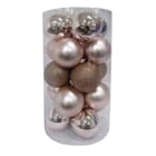 GIOCOPLAST NATALE - CIL. 20 SFERE PLASTICA D80., ROSA, MET. MAT. GLITTER