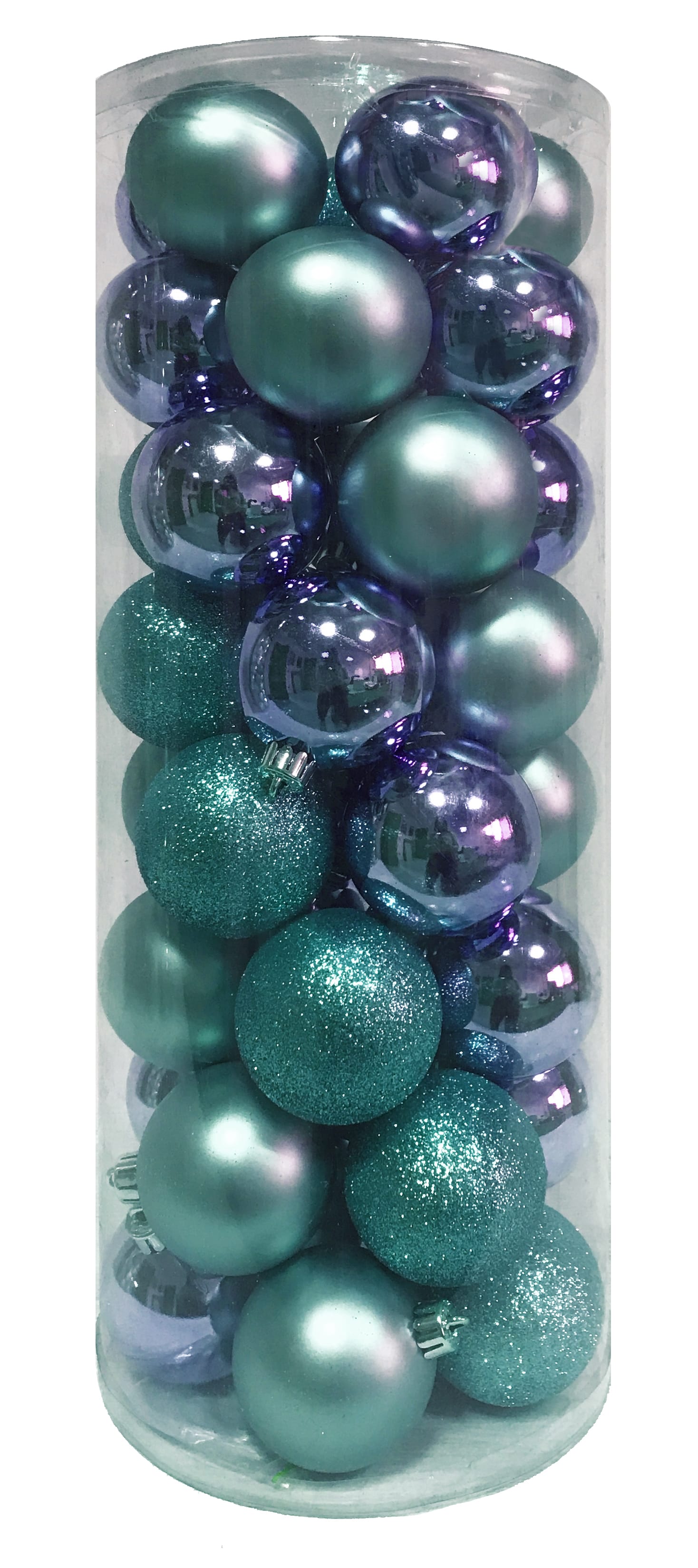 GIOCOPLAST NATALE - CIL. 40 SFERE D.60 ICE BLUE, MET. MAT. GLITTER