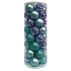 GIOCOPLAST NATALE - CIL. 40 SFERE D.60 ICE BLUE, MET. MAT. GLITTER