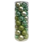 GIOCOPLAST NATALE - CIL. 40 SFERE PLASTICA D.60 MINT GREEN, MET. MAT. GLITTER