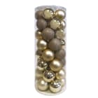 GIOCOPLAST NATALE - CIL. 40 SFERE PLASTICA D.60 CHAMPAGNE, MET. MAT. GLITTER