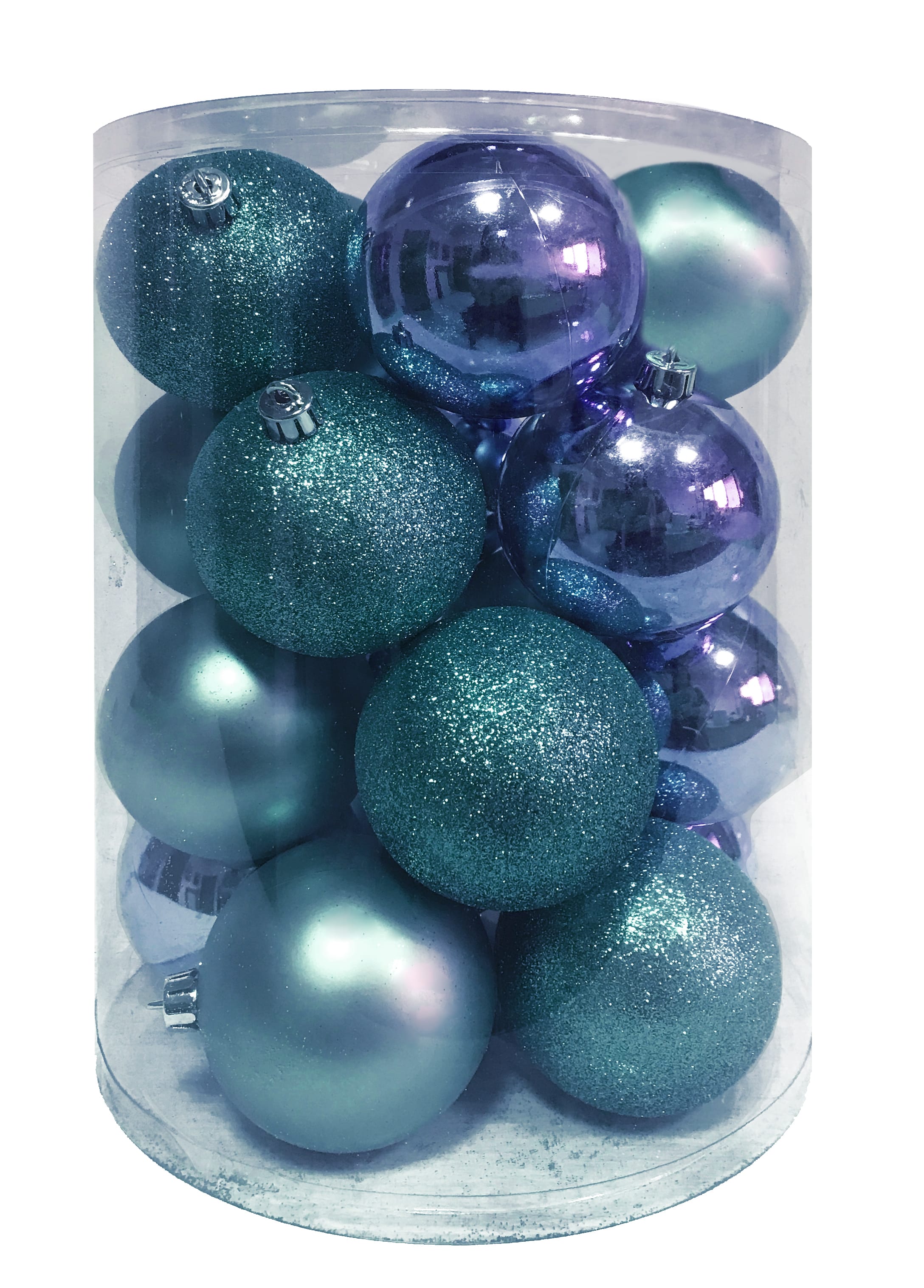 GIOCOPLAST NATALE - CIL. 20 SFERE D.80 ICE BLUE, MET. MAT. GLITTER