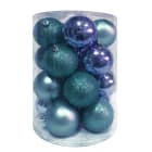 GIOCOPLAST NATALE - CIL. 20 SFERE D.80 ICE BLUE, MET. MAT. GLITTER