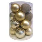 GIOCOPLAST NATALE - CIL. 20 SFERE PLASTICA D.80 CHAMPAGNE, MET. MAT. GLITTER
