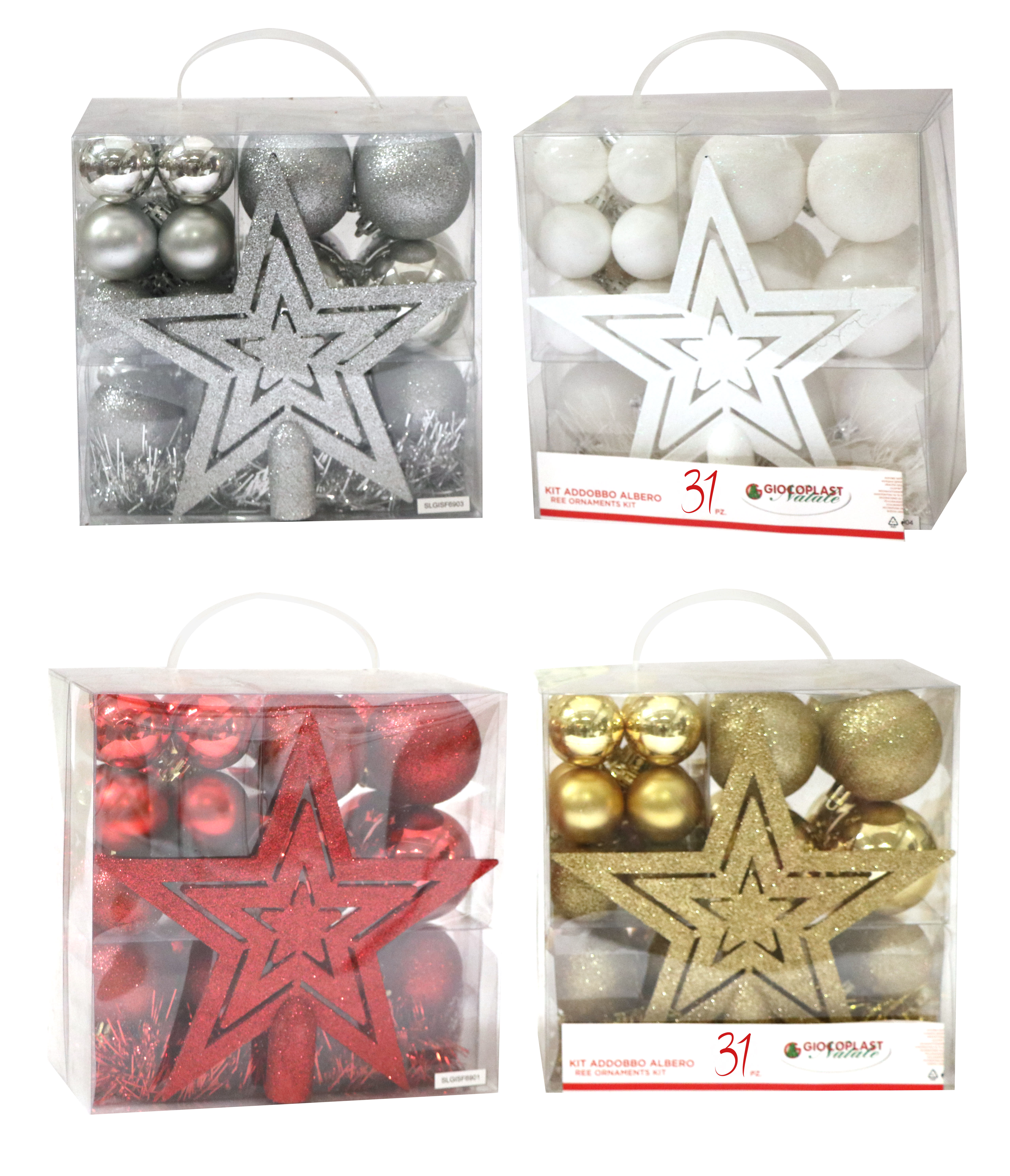 GIOCOPLAST NATALE - VALIGETTA KIT ADDOBBO 31 PEZZI PLASTICA, COL. ASS