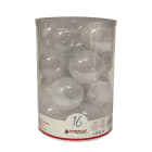 GIOCOPLAST NATALE - CIL. 16 SFERE PLASTICA D.80 GEMME BIANCHE