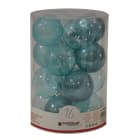 GIOCOPLAST NATALE - CIL. 16 SFERE PLASTICA D.80 GEMME ICE BLUE