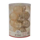 GIOCOPLAST NATALE - CIL. 16 SFERE PLASTICA D.80 GEMME CHAMPAGNE
