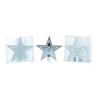 GIOCOPLAST NATALE - PUNTALE TRIPLA STELLA PLASTICA ARGENTO, MET. MAT. GLITTER, CM.21