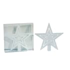 GIOCOPLAST NATALE - PUNTALE TRIPLA STELLA PLASTICA BIANCO GLITTER CM.21