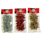 GIOCOPLAST NATALE - 8 STELLINE GLITTERATE C/NASTRO IN BUSTA CM.5, 3 COL. ASS.: ROSSO, ORO, ARG.