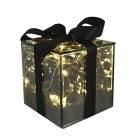 GIOCOPLAST NATALE - PACCO REGALO VETRO FUME' DESIGN 10 CM CON GOCCE DI LED A BATTERIE 48019143