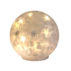 GIOCOPLAST NATALE - LAMPADA VETRO FROST 15 CM CON LUCE LED BIANCO CALDO A BATTERIE