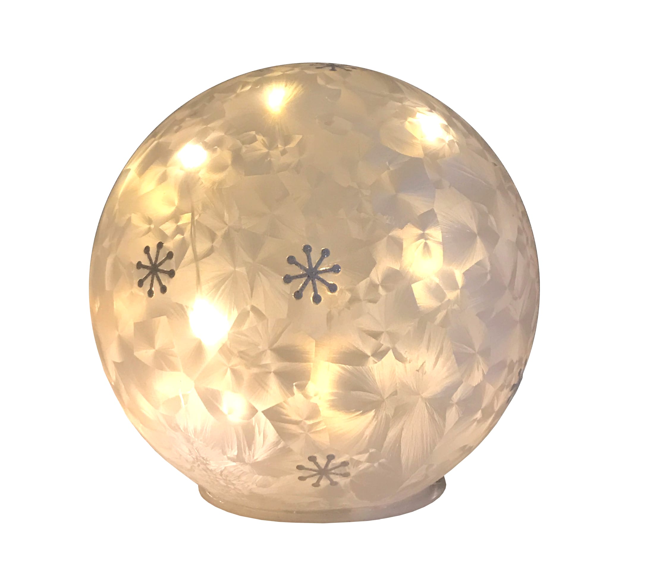 GIOCOPLAST NATALE - LAMPADA VETRO FROST 15 CM CON LUCE LED BIANCO CALDO A BATTERIE