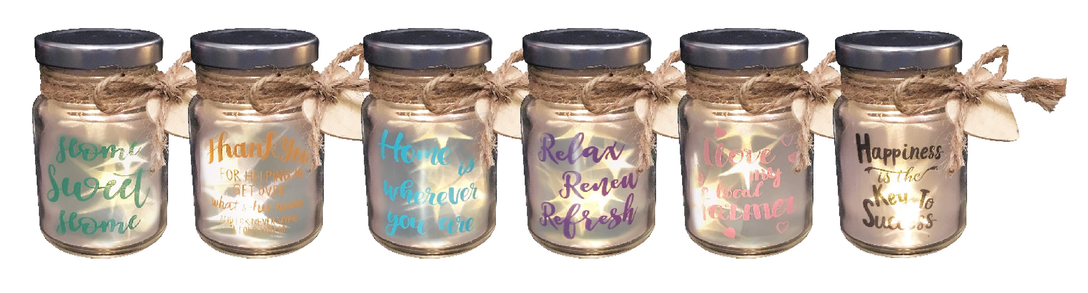 GIOCOPLAST NATALE - VASETTINO H.8 X D.5,5 CM CON LED EFFETTO STELLE, BATT. INCL., ASS.