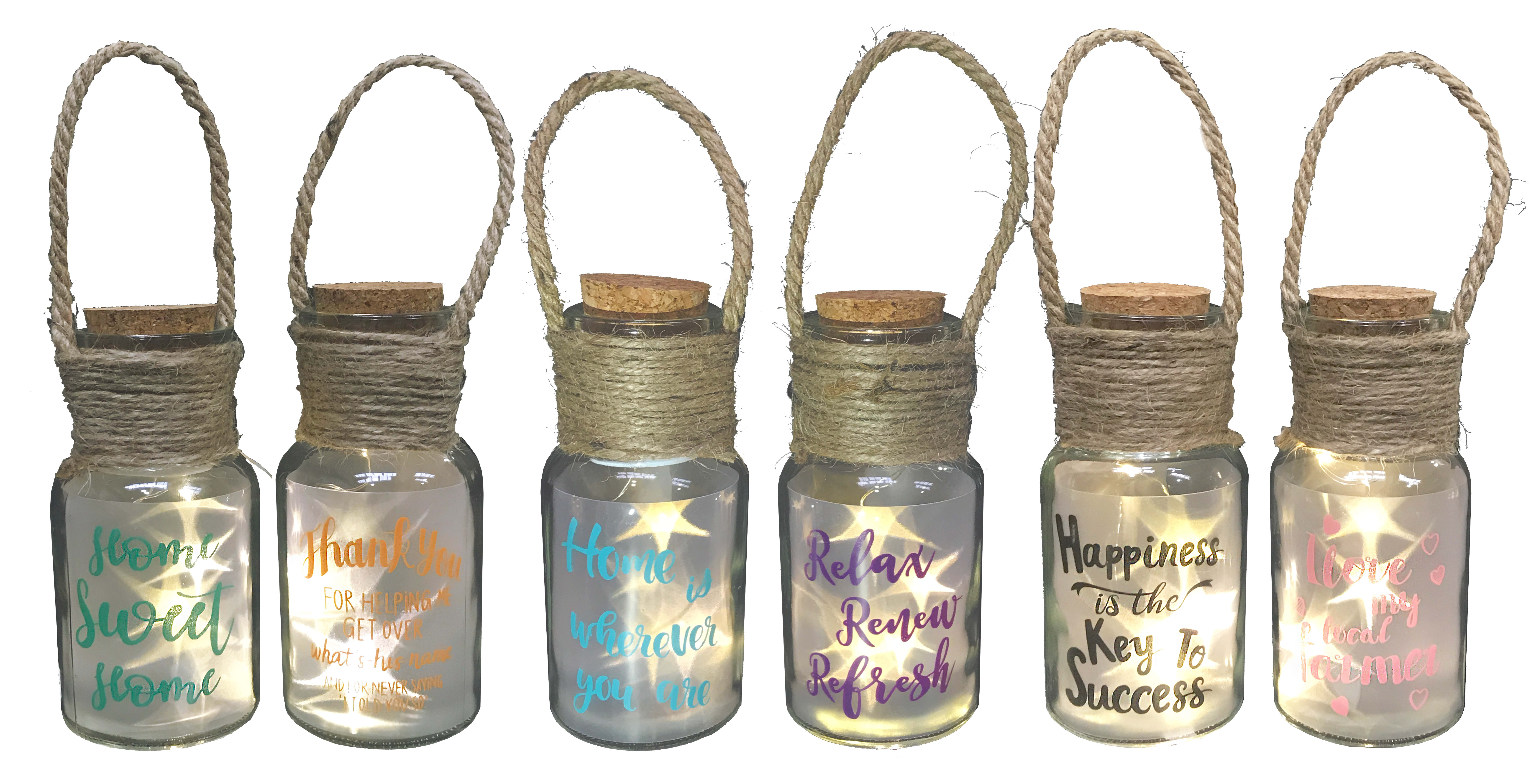 GIOCOPLAST NATALE - BOTTIGLIETTA H.14 X D.6,5 CM CON LED EFFETTO STELLE, BATT. INCL., ASS. 48020027