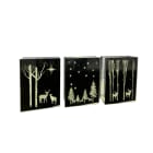 GIOCOPLAST NATALE - LIBRO VETRO MIRROR CON DECORI H.21 CM CON LUCE LED A BATTERIE, MOD. ASS.