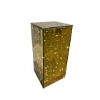 GIOCOPLAST NATALE - PRISMA VETRO GOLD DESIGN 15X10X10 CM CON GOCCE DI LED A BATTERIE
