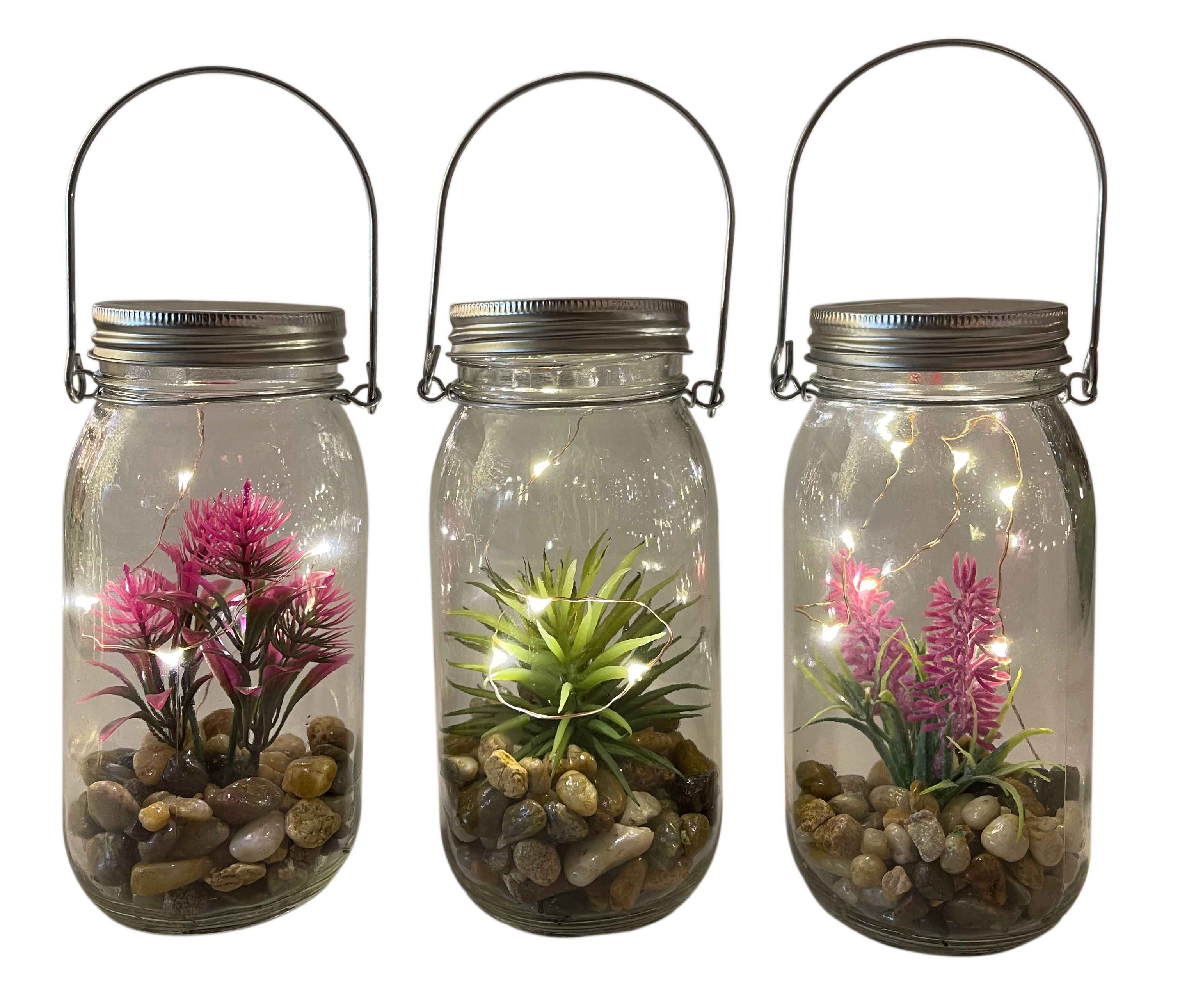 GIOCOPLAST NATALE - BARATTOLO GARDEN H.17 X D.9 CM CON LUCE LED, A BATT., MOD. ASS.