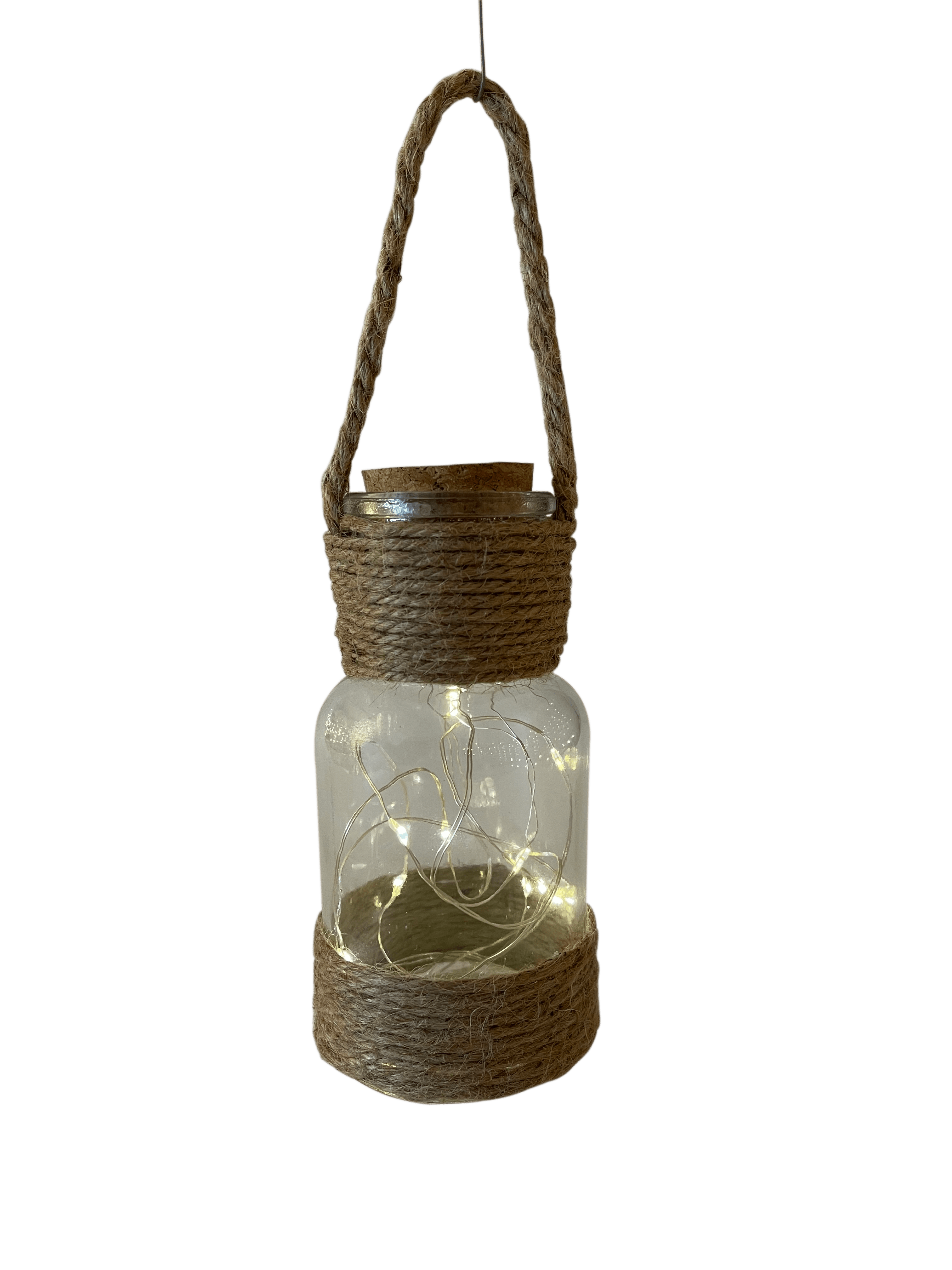 GIOCOPLAST NATALE - BOTTIGLIETTA RUSTIC H.15 X D.6,5 CM CON GOCCE DI LED, A BATT.,