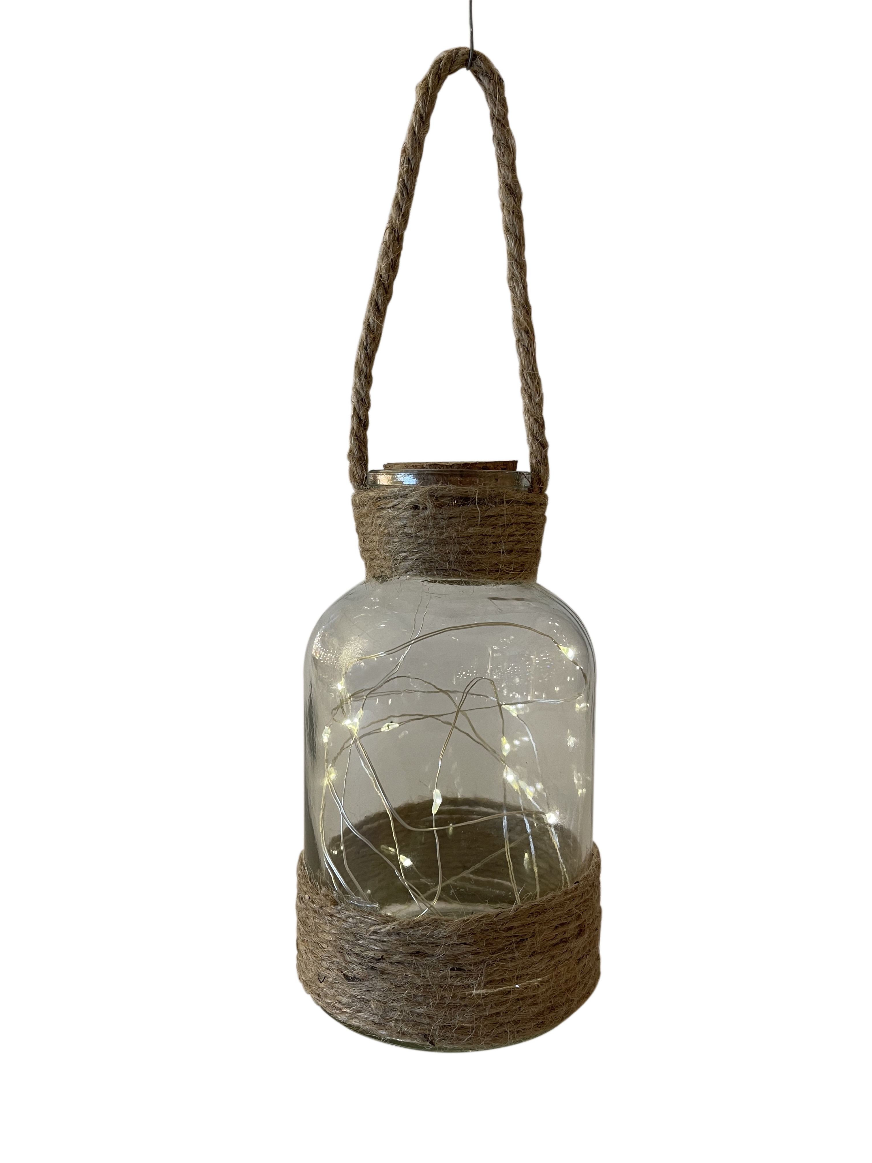 GIOCOPLAST NATALE - BOTTIGLIA RUSTIC H.16,5 X D.9 CM CON GOCCE DI LED, A BATT.