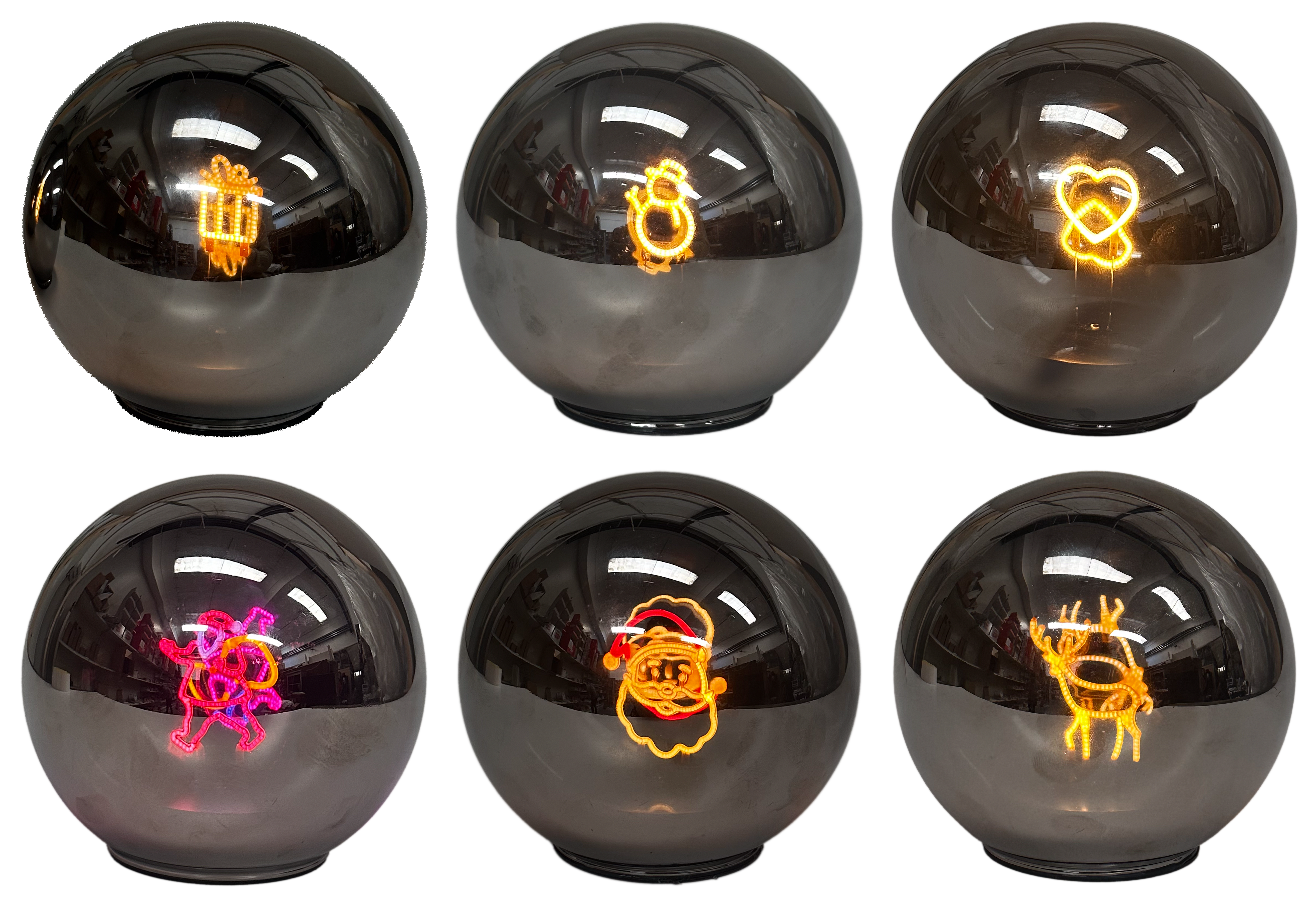 GIOCOPLAST NATALE - GLOBO VETRO CM 15 CON DESIGN FILAMENTO LED, A BATTERIA, SOGG.ASS.