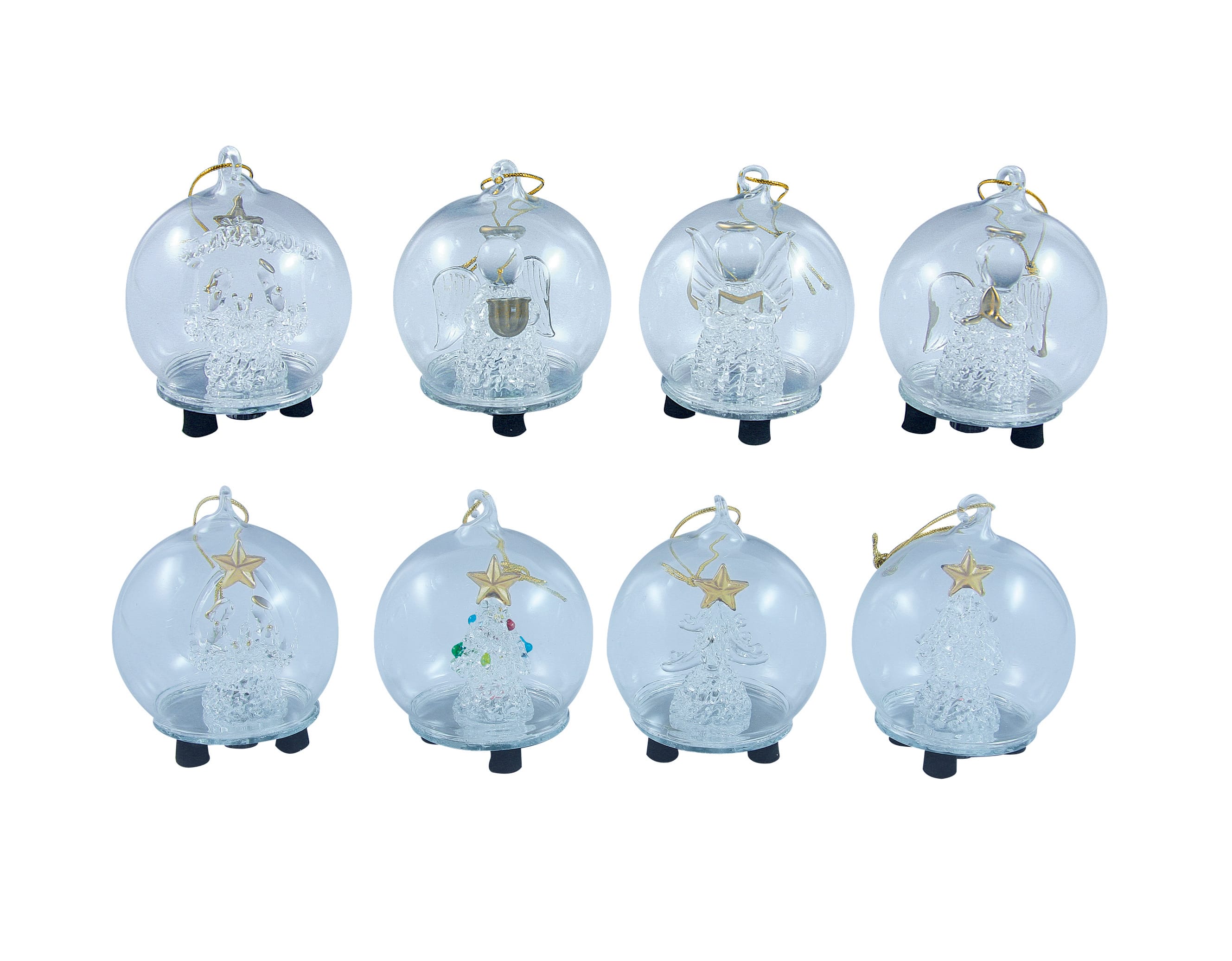 GIOCOPLAST NATALE - GLOBO VETRO D.60, SOGG. ASS., C/LED (BATT. INCL.)