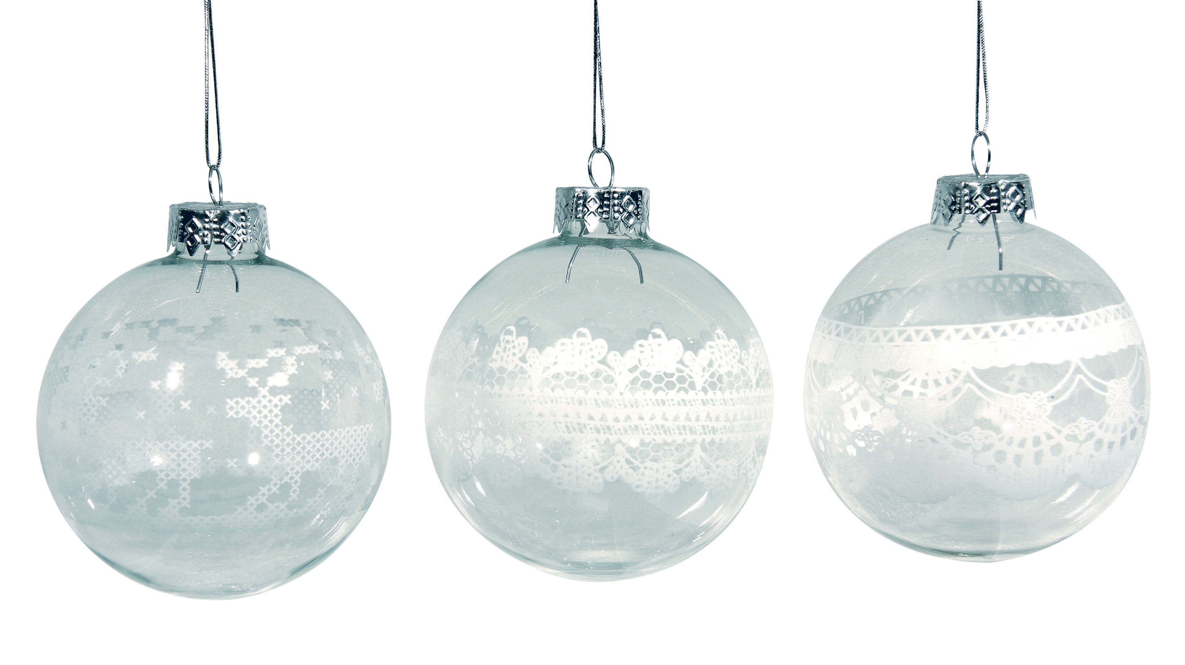 GIOCOPLAST NATALE - SFERA VETRO D.80 DEC. ASS. BIANCHI, IN EXPO DA 12 PZ