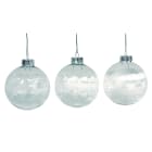 GIOCOPLAST NATALE - SFERA VETRO D.80 DEC. ASS. BIANCHI, IN EXPO DA 12 PZ